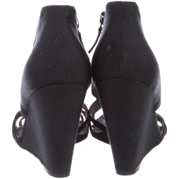 CHANEL Sandals Black Cage Wedges - Picture 2 of 7